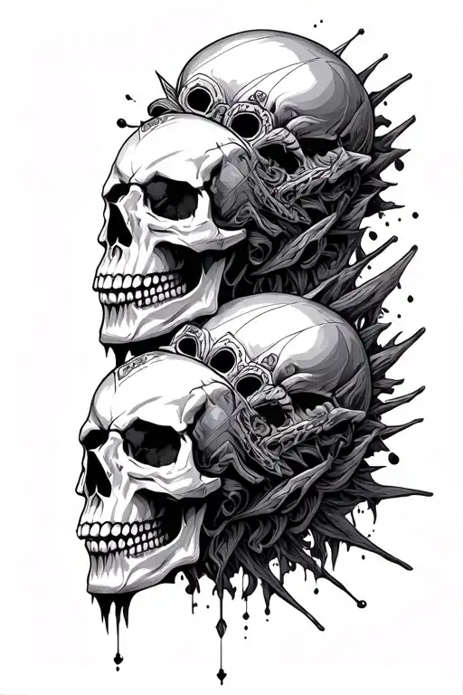 Pile Of God Of Death Skulls From Different Countries