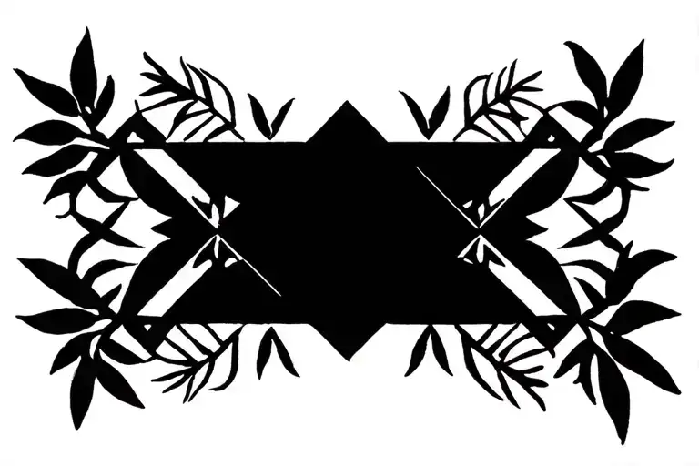 Aztec Filigree Laurel Leaves Geometrics