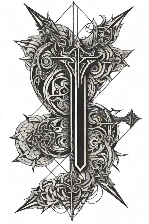 Conflict Between Mind And Heart Shaped Like A Sword