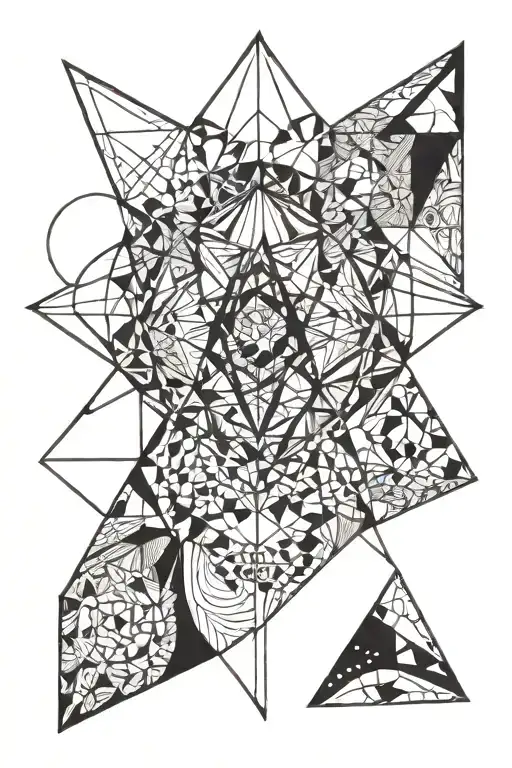 Geo Symteric Shapes Tatto Unfilled Only Marked