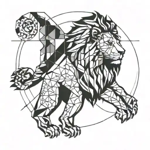 Fibonacci With Lion And Sun Rising