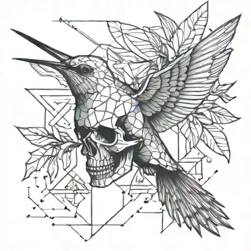 Skull Hummingbird Hovering