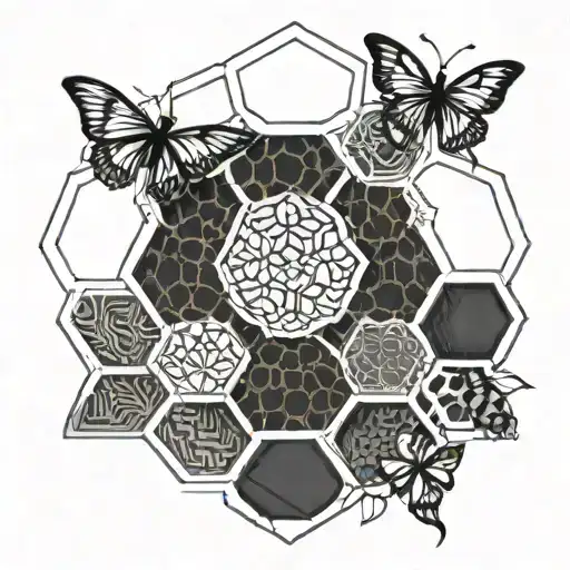 Honeycomb Pattern With Ornament On The Leg