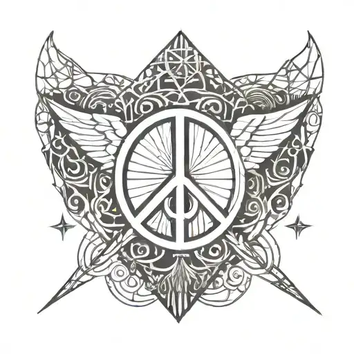 Heart Shape With Peace Sign Inside