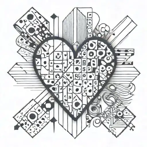 Love Heart With A 5 2 Domino Inside