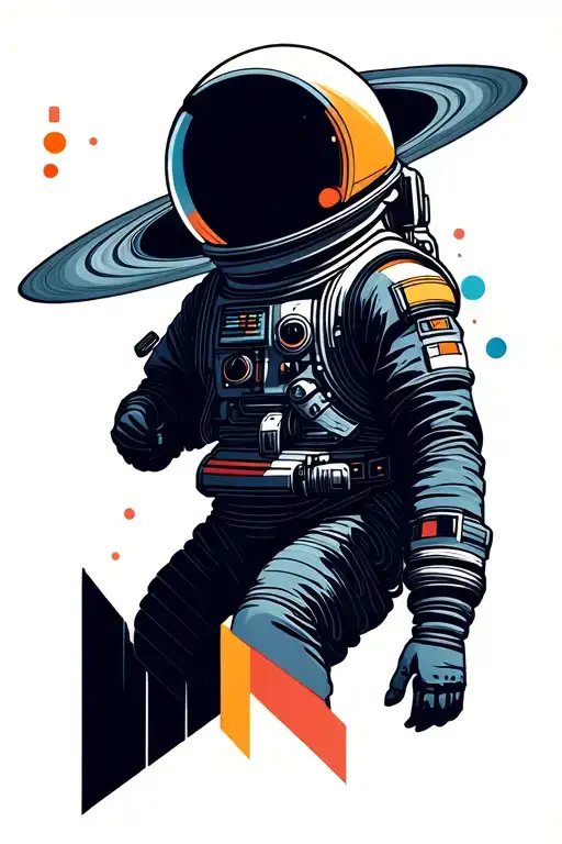 Astronaut With Saturn