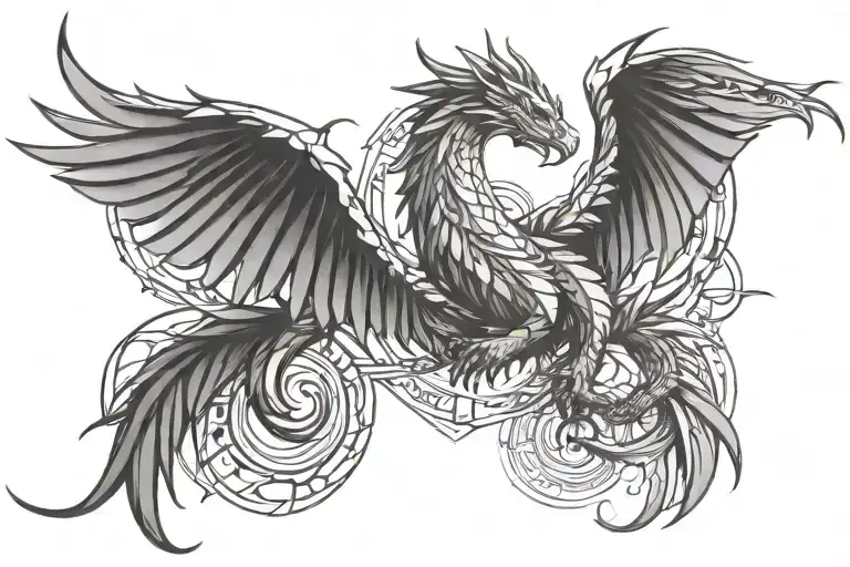 Dragon And Phoenix Arm Band
