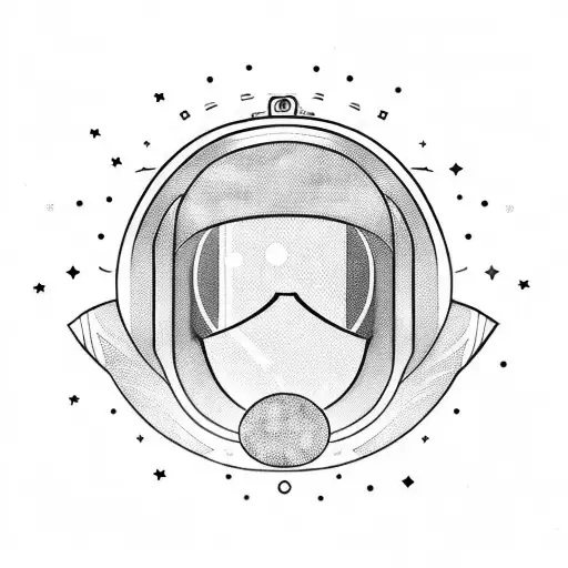 Space Helmet With Solar System Inside