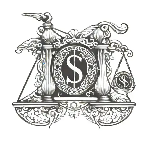 Balanced Scales With A Dollar Sign