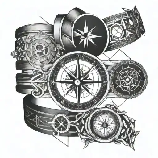 Forearm Rings With A Compass