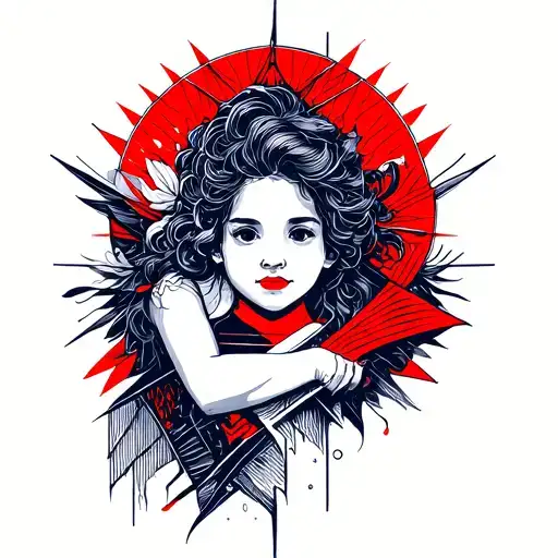 Meaningful Tattoo Love For Cutting Hair And Raising My Son Color Red