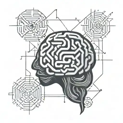 Brain And Psi Symbol For Psychology