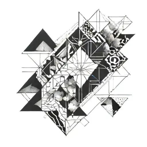 Half Arm Sleeve Geometric Design Incorporating