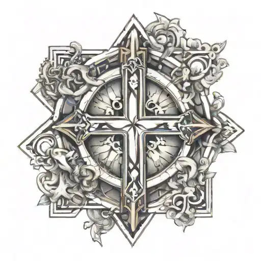 The Cross Is Combined With The Pisces Zodiac Sign And Bible Verses