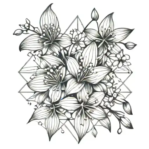 Cosmo And Snowdrop Flower Intertwined