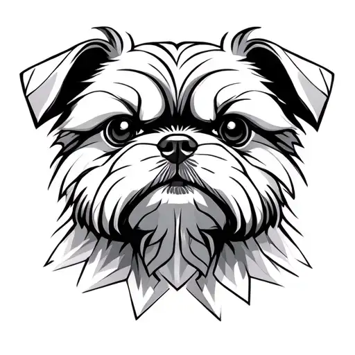 Grumpy Shitzu Dog Face