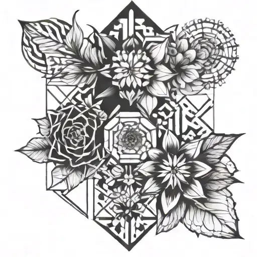 Flowers And Geo Patern