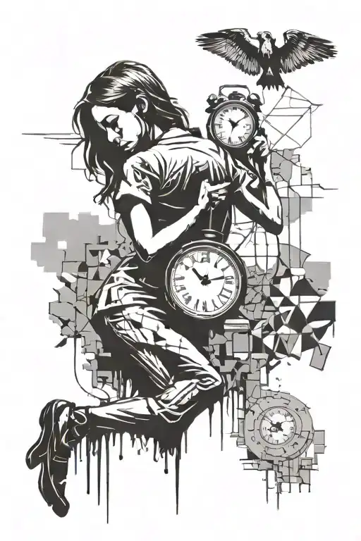 Banksy Girl With Dissolving Clock Melting