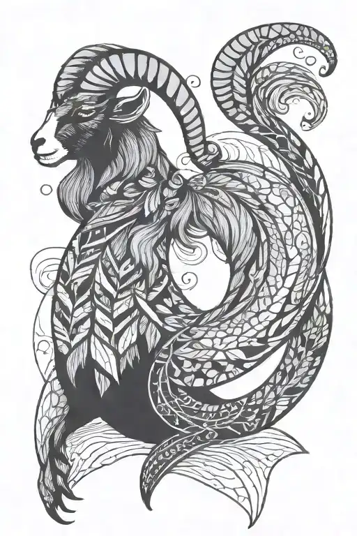 Goat Mermaid Tail Earthy Capricorn