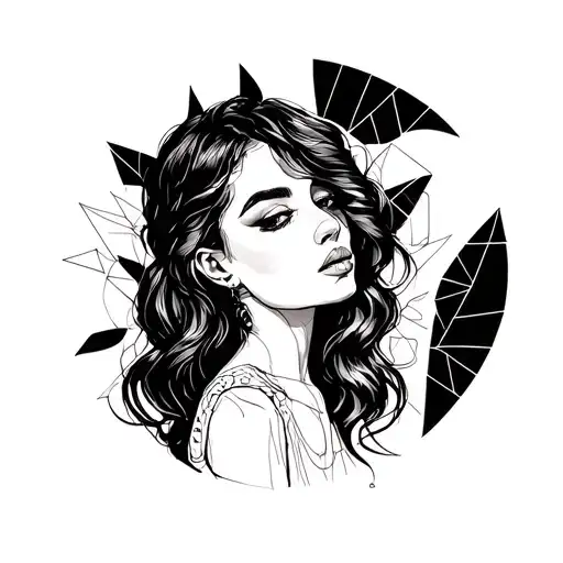 Sketch Of Tattoos Contour Girl