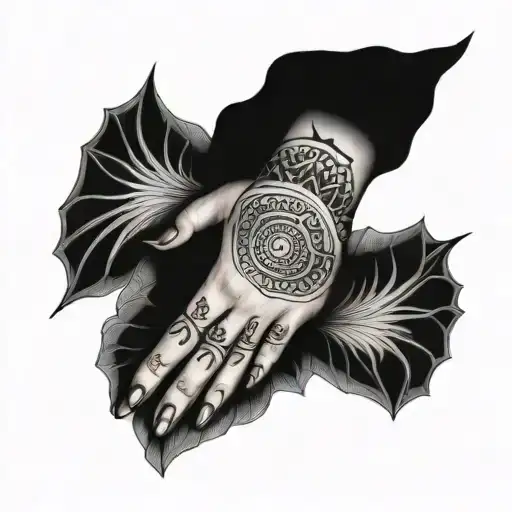 Ornamental Dotwork Tattoo On Hand