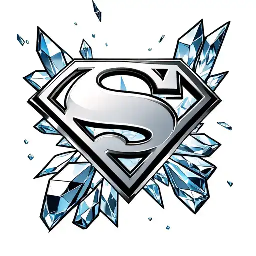 Superman Logo Fortress Of Solitude Background With Crystals