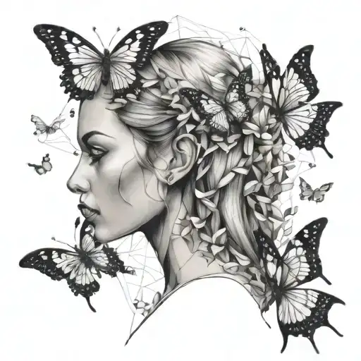 Girl Headhpones Butterflies A Lot