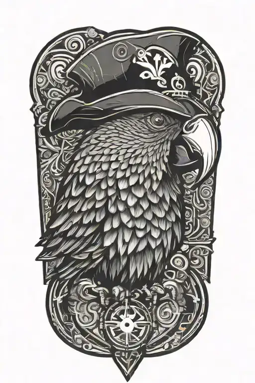 Parrot With Pirate Hat And Eye Patch