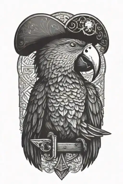 Parrot With Pirate Hat