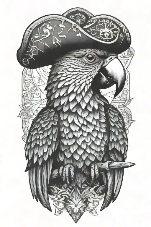 Parrot With Pirate Hat