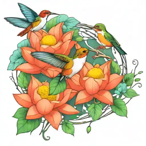 Twig Wreath Hummingbird Nest Lotus Flower With 3 Eggs