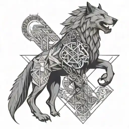 Odin's And Fenrir Geometric And More In To Norse Mythology