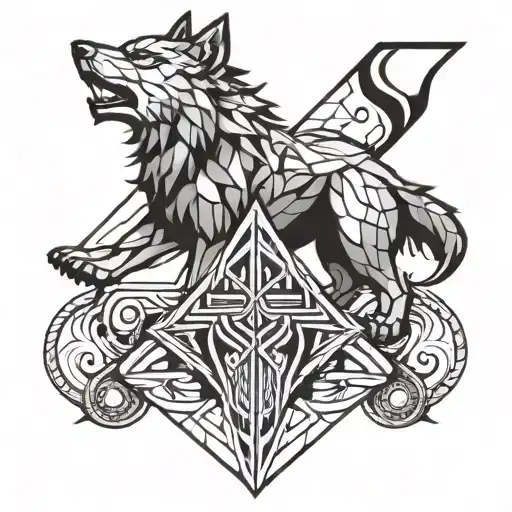 Odin And Fenrir Geometric And More In To Norse Mythology