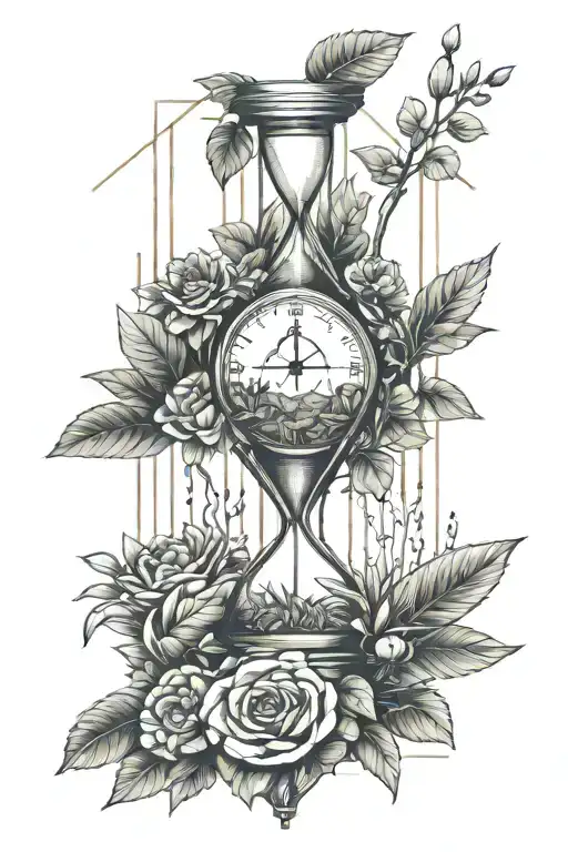 Vegvisr And Bonzai And Plants And Hourglass