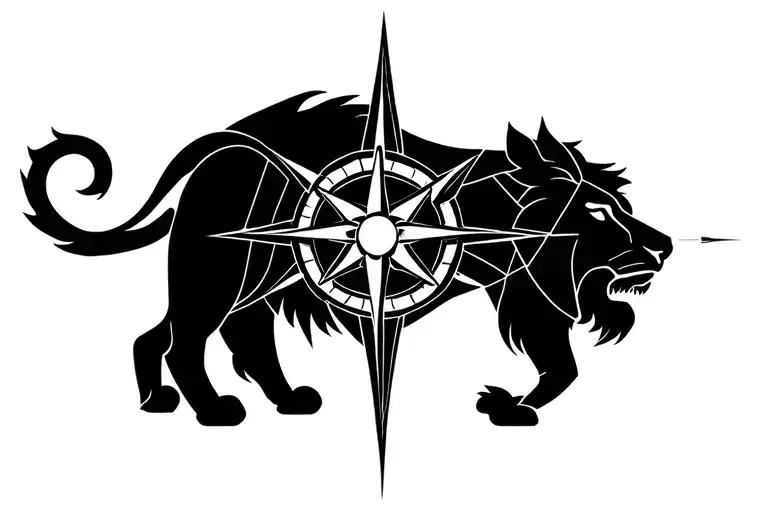 Lion Compass Rose