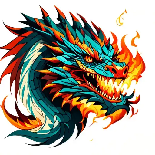 Majestic Dragon Breathing Fire Coming