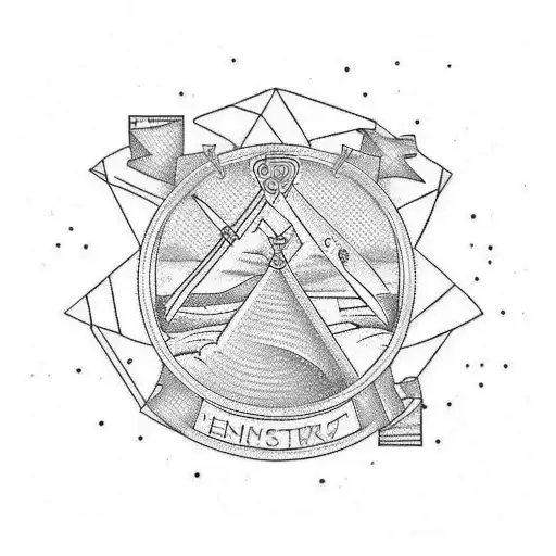 A Lawyer-themed Tattoo With A Beach Background