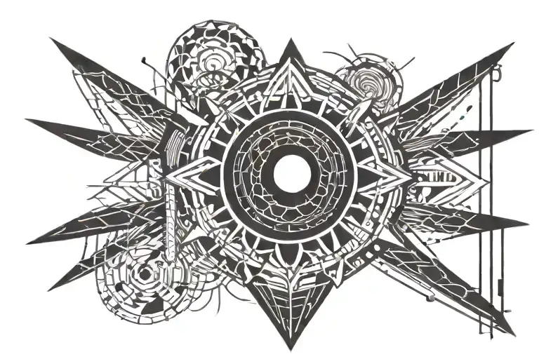 A Black Sun Shining On A Rectangle Frame