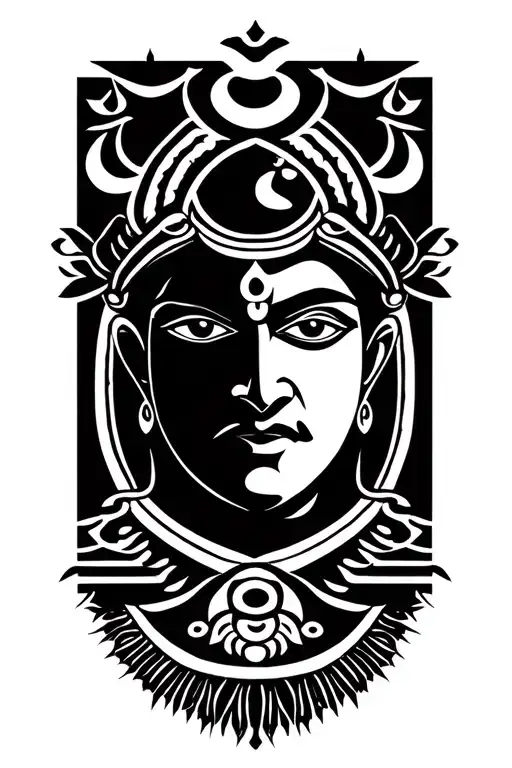 Shuram And Om Symbol And Hanuman Gada