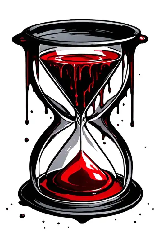 Goth Inspired Hourglass Dripping Blood