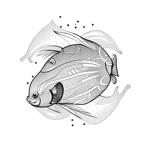 2 Guppy Fish With Flower Tails