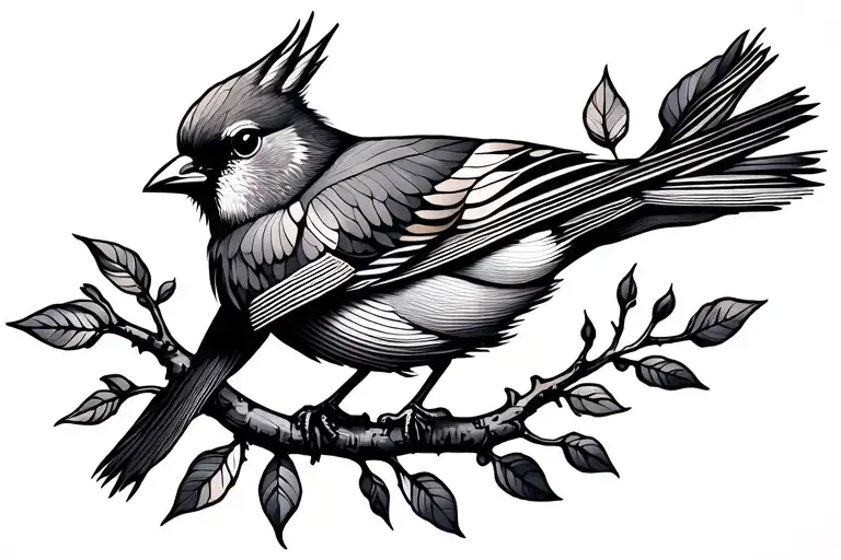 Cardnial On A Branch