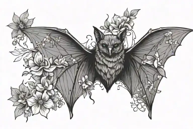 Girly Bat With Flowers