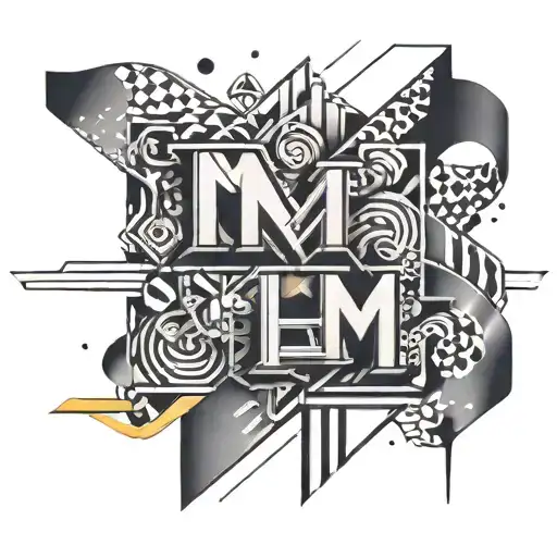 The Phrase M&m On A Banner Ribbon Across