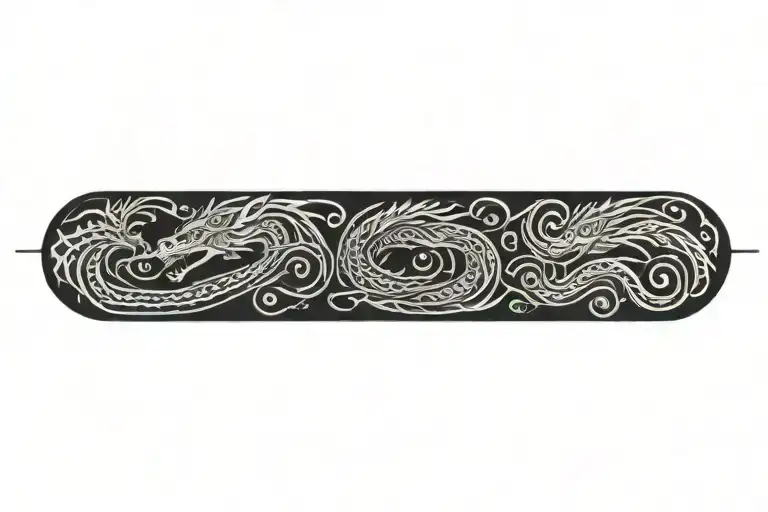 Tribal Pattern Upper Arm Band Dragon Breathing Fire