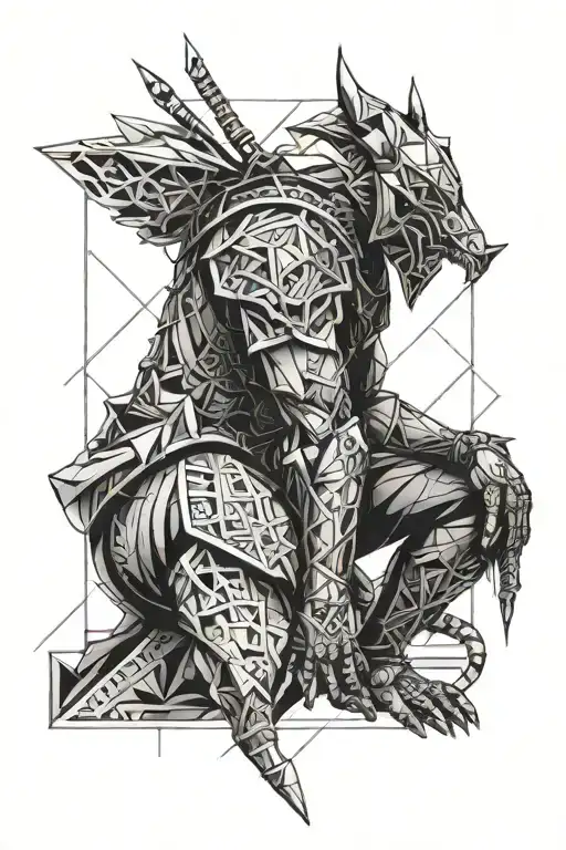 Kneeling Warrior Submissive Look To The Ground