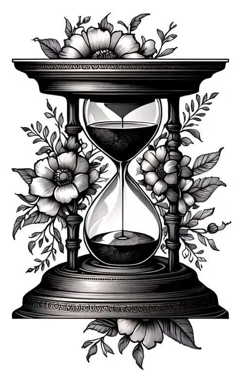 Hourglass Surrounded With Floral