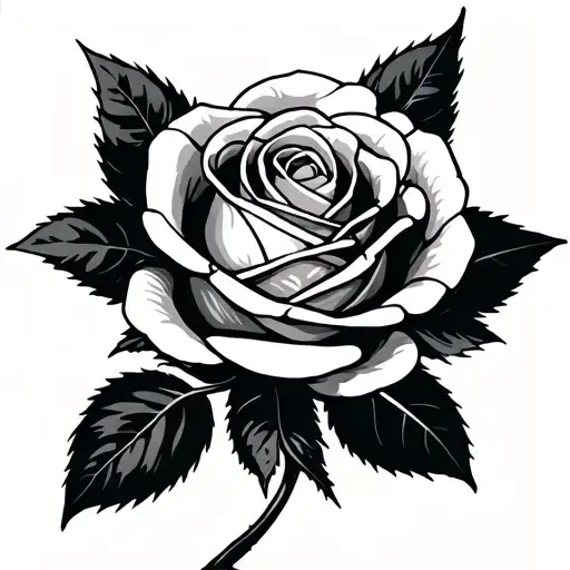Wilted Rose With Stem Tattoo Inspired