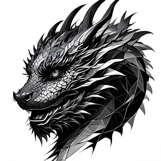 Woman Face Morphing Into A Dragon