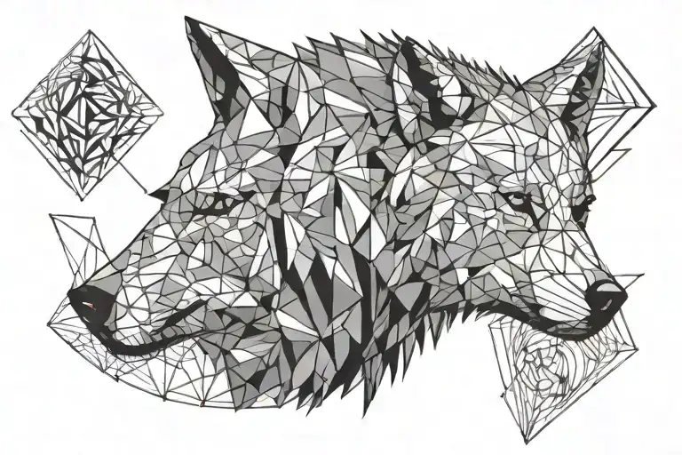 Geometric Wolf Standing